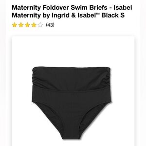 Maternity fold over black swim bottoms